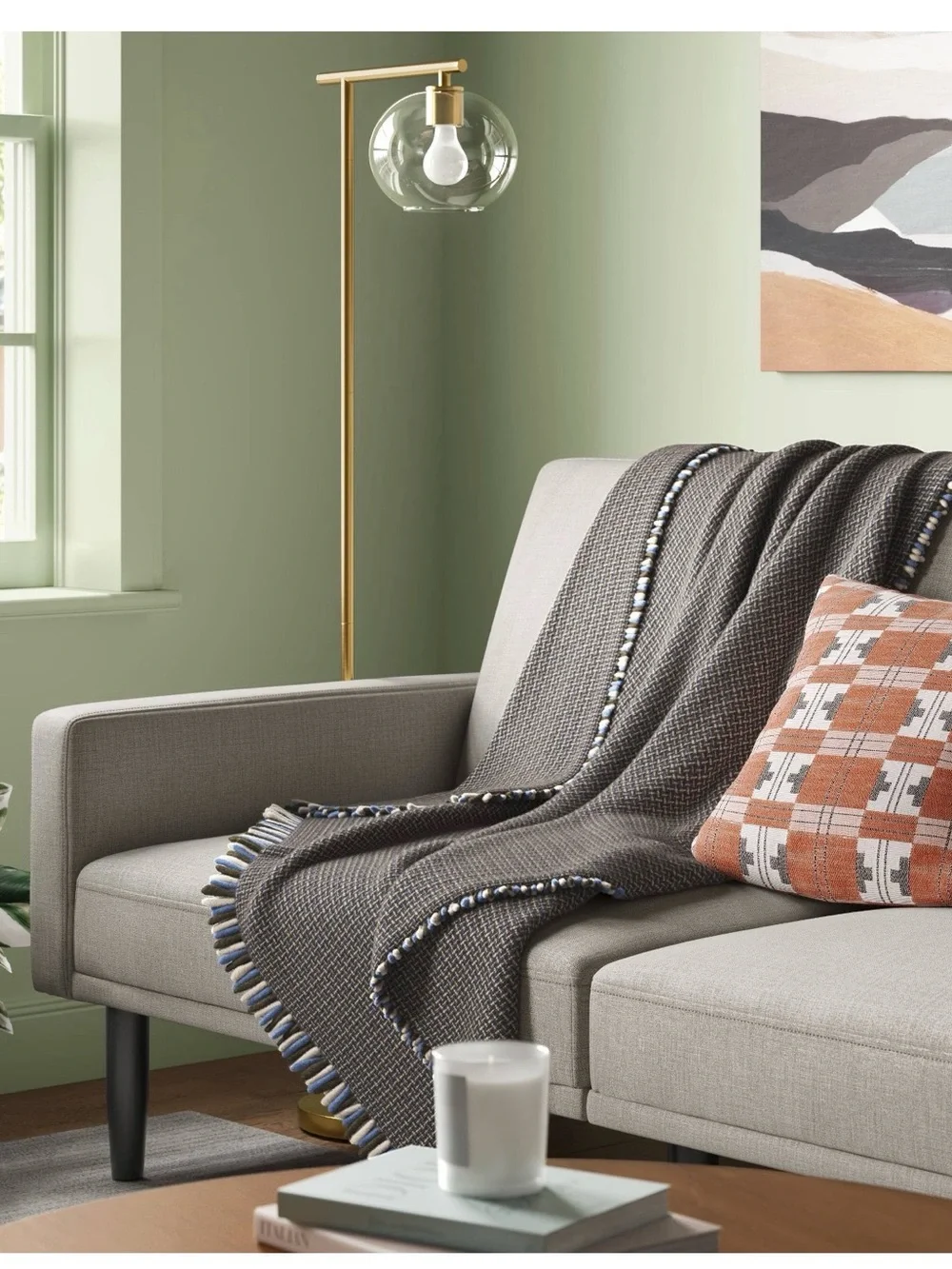 Threshold Woven Throw Blanket- Neutral/Blue/Green